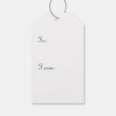 Wintersneeuwvlokken in Navy Gift Label Cadeaulabel (Achterkant)