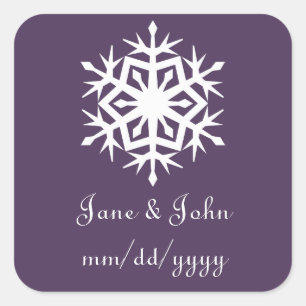 Wintersneeuwvlokken in Paarse Sticker