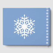 Wintersneeuwvlokken in Periwinkle Gastenboek (Achterkant)