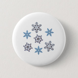 Wintersneeuwvlokken Ronde Button 5,7 Cm