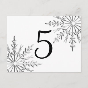 Wintersneeuwvlokken Tabelnummer Briefkaart
