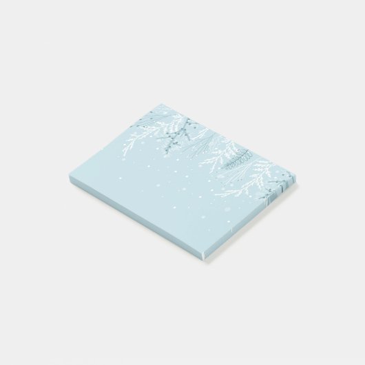Wintersneeuwvorst Snowflakes Foliage Botanisch Post-it® Notes (Schuin)