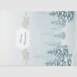 Wintersneeuwwitbos met kerstmis tissuepapier