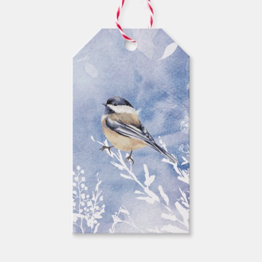 Wintersneeuwwitje Natuur vogelpest Cadeaulabel (Voorkant)