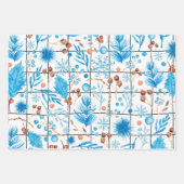 Wintersnowflake blauwe bessenveer IJsland Inpakpapier Vel (Voorkant)