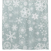 Wintersnowflakes, licht Blauwgroen en wit Douchegordijn (Voorkant)