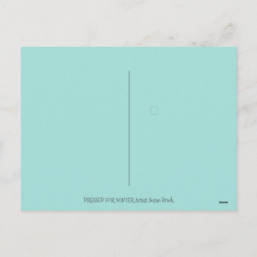 WINTERSNOWSHOES EN KOOPPINKFLAMINGO TREKKEN FEESTDAGENKAART (Achterkant)