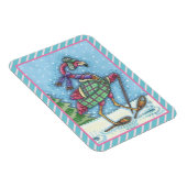 WINTERSNOWSHOES, PINK FLAMINGO CHRISTMAS MAGNET MAGNEET (Rechterzijde)