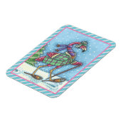 WINTERSNOWSHOES, PINK FLAMINGO CHRISTMAS MAGNET MAGNEET (Linkerzijde)