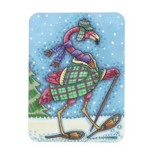 WINTERSNOWSHOES PINK FLAMINGO MAGNET MAGNEET