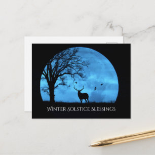 Wintersolstitium Zegeningen Eik Maan Eland Briefkaart