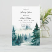 Wintersparren Kerstboom landschap bruiloft Kaart (Staand voorkant)