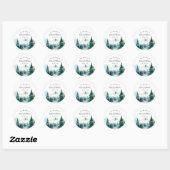 Wintersparren Kerstboom landschap bruiloft Ronde Sticker (Vel)