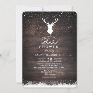  Winterspelen Eenvoudige deer & Snowflaks Uitnodig Kaart