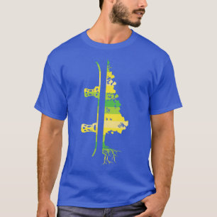 Winterspelen Funny Mountain Snowboarding Pine Tree T-shirt