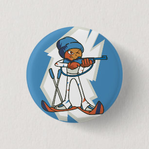 Wintersport Biathlon Flair Button