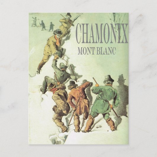  wintersport, Chamonix, Mt Blanc Briefkaart (Voorkant)