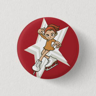 Wintersport Cijfer Skater Flair Button