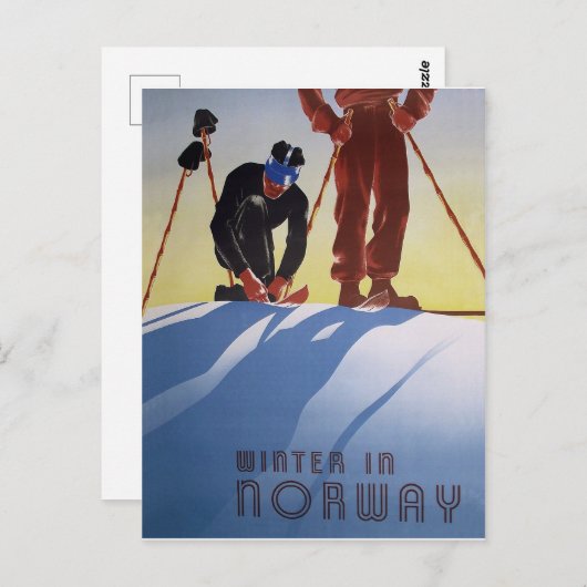 Wintersport in Noorwegen Briefkaart (Voorkant / Achterkant)