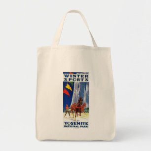 Wintersport in Yosemite Poster Yosemite, CA Tote Bag