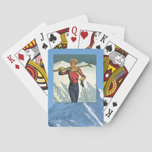  wintersport - Klaar om te skiën Speelkaarten (Achterkant)