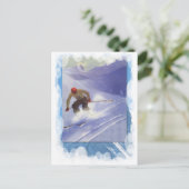  wintersport - neerwaartse race briefkaart (Staand voorkant)