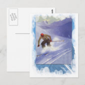  wintersport - neerwaartse race briefkaart (Voorkant / Achterkant)