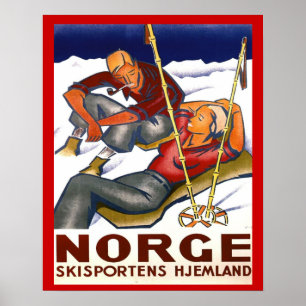  Wintersport, Noorwegen, Homeland Ski sport Poster