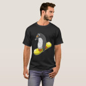 Wintersport Penguin Snowboard T-shirt (Voorkant volledig)