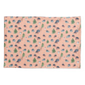 Wintersport roze skilandschap all-over print kussensloop (Achterkant)