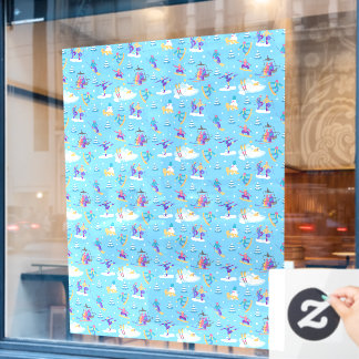 Wintersport Schaatsen Skiën Patroon Ski Shop Groot Raamsticker