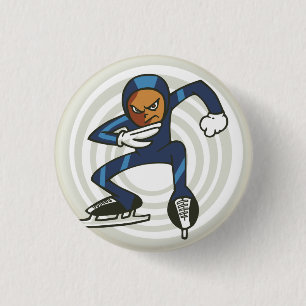 Wintersport schaatser Flair Pinback Ronde Button 3,2 Cm