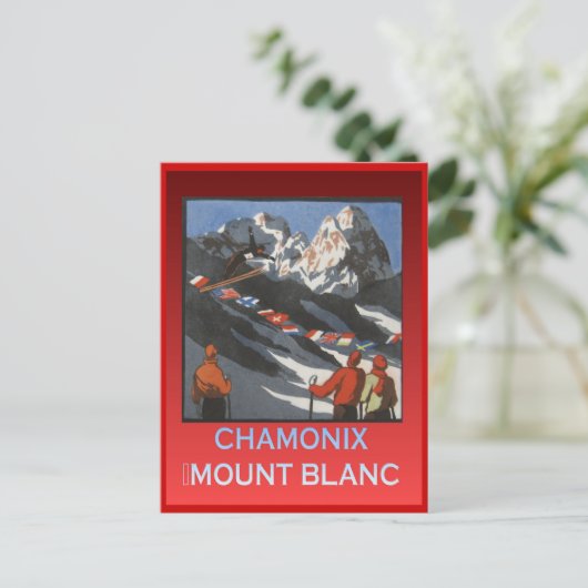 wintersport, Ski Chamonix, Mount Blanc Briefkaart (Staand voorkant)