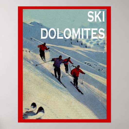 wintersport Ski Italië, Dolomites Poster (Voorkant)