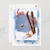 Wintersport - Ski kit Briefkaart (Voorkant / Achterkant)