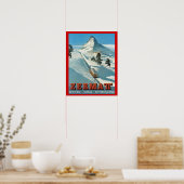  Wintersport, Ski Zwitserland, Zermatt Poster (Keuken)