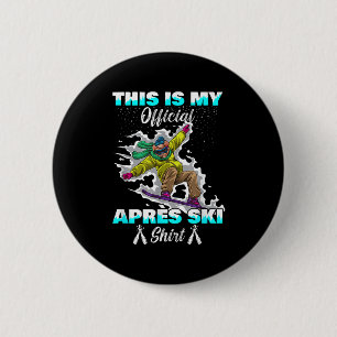 Wintersport Skiën Varken Snowboarden Dit Is Mijn A Ronde Button 5,7 Cm