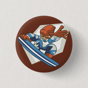 Wintersport Snowboarder Flair Button