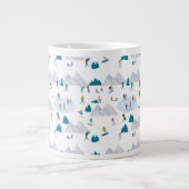 Wintersport Vakantie Fun Pattern Extra Grote Beker (Voorkant)