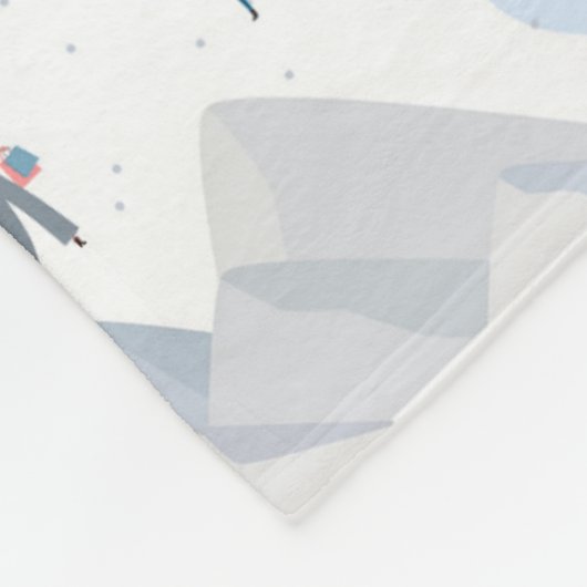 Wintersport Vakantie Fun Pattern Fleece Deken (Hoek)