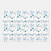 Wintersport Vakantie Fun Pattern Inpakpapier Vel (Voorkant 2)