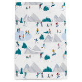 Wintersport Vakantie Fun Pattern Medium Cadeauzakje (Voorkant)