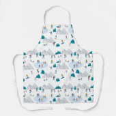 Wintersport Vakantie Fun Pattern Schort (Voorkant)