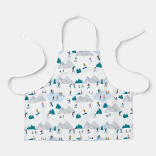 Wintersport Vakantie Fun Pattern Schort