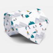 Wintersport Vakantie Fun Pattern Stropdas (Opgerold)