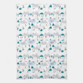 Wintersport Vakantie Fun Pattern Theedoek (Verticaal)