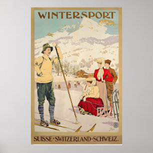 Wintersport Zwitserland Vintage Skiposter Poster