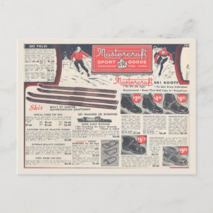 wintersportuitrusting adverteren briefkaart