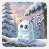 winterspriet vierkante sticker (Voorkant)