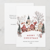  Winterstad Kerstboom Bedrijf Feestdagenkaart (Voorkant / Achterkant)